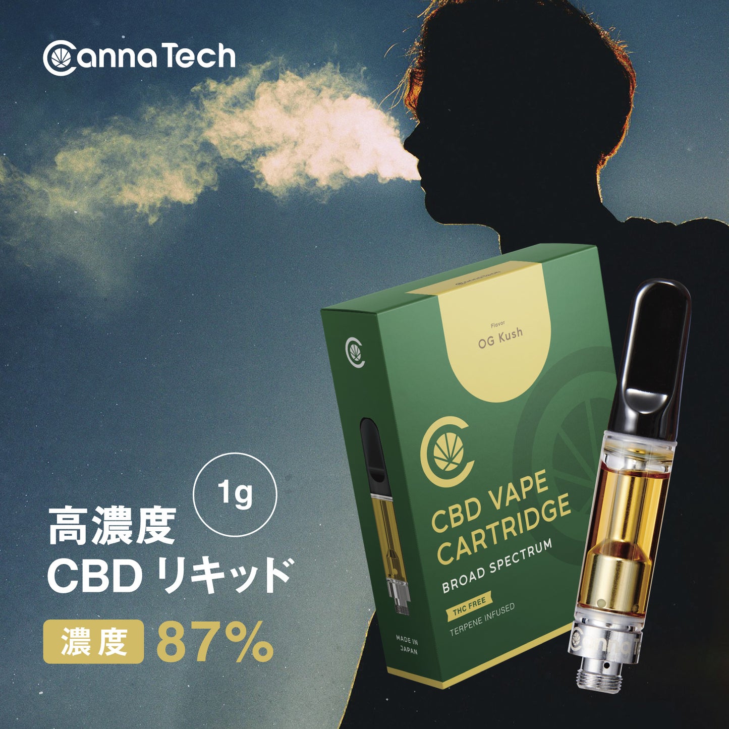 CBD リキッド 87% CBN CBG 配合 カートリッジ 1g ( CBD 411mg CBN 306mg CBG 156mg )