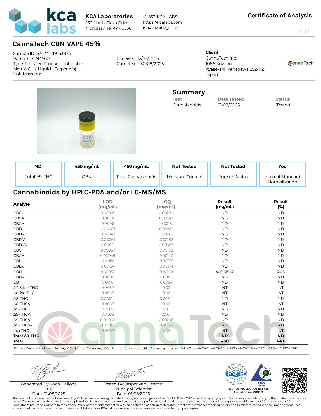 CBN リキッド 45% カートリッジ 1g ( CBN 450mg )