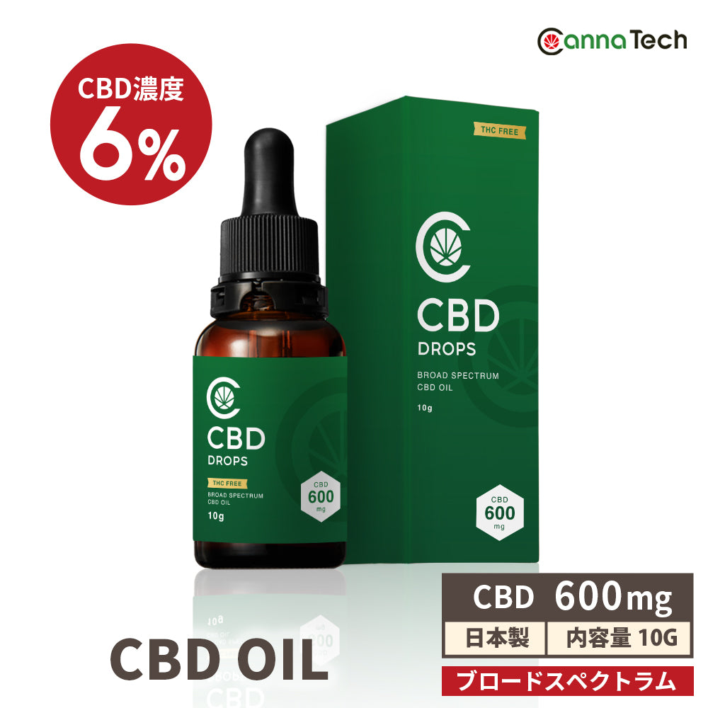 ブロードスペクトラムCBD オイル 6% CBD 600mg配合 10g