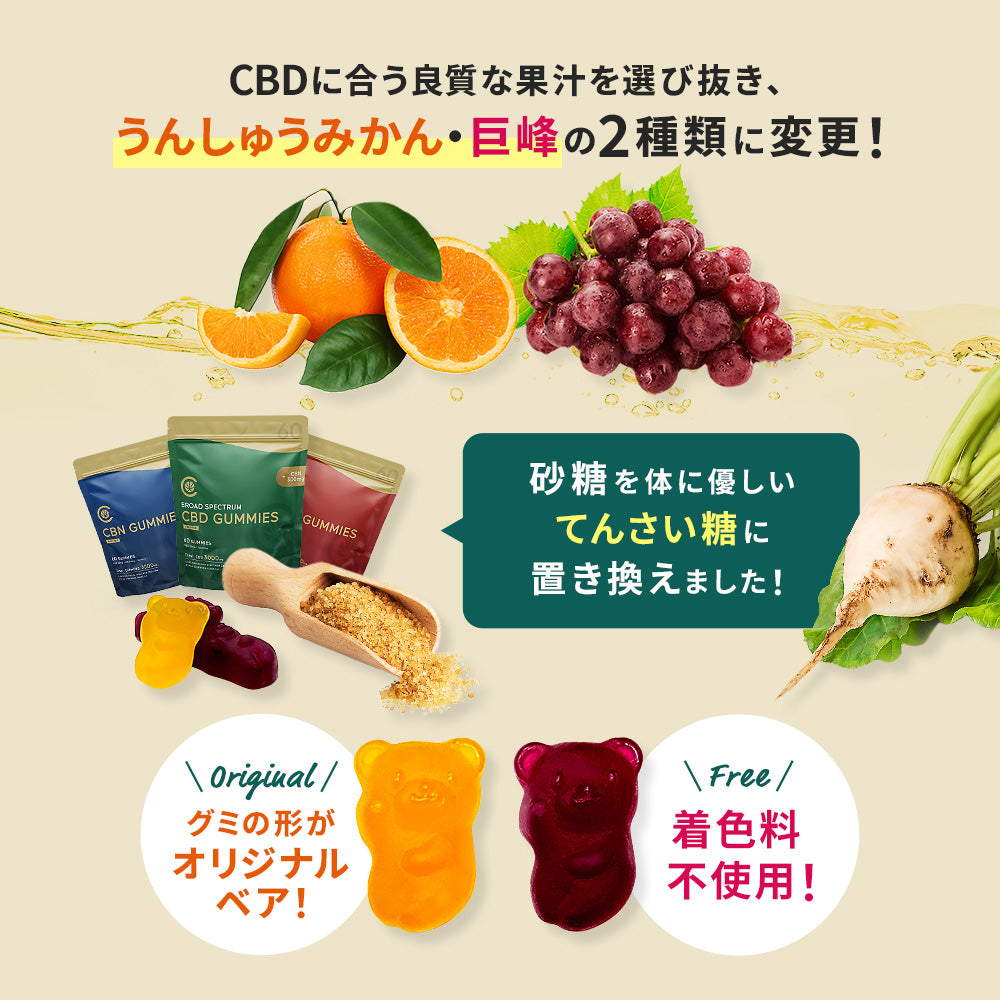 CBG グミ CBD 配合 ( CBG 25mg + CBD 25mg /粒 ) 60粒 CBG + CBD 3,000mg or 10粒 CBG + CBD 500mg