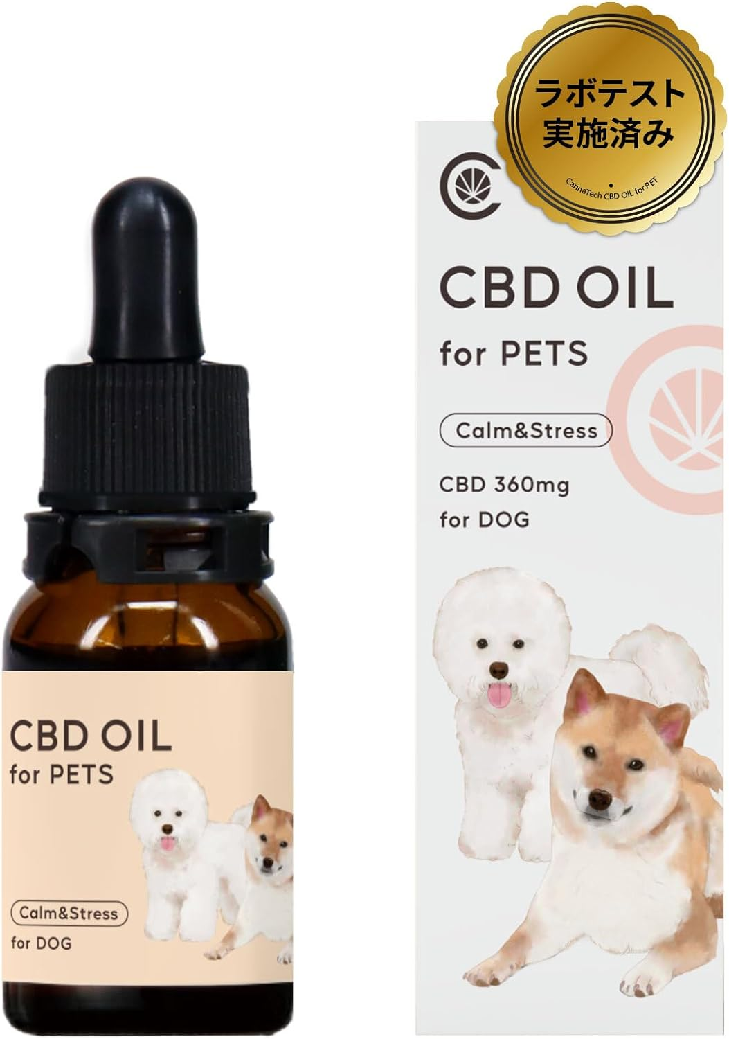 CBDオイル ペット用 10ml or 30ml 1.2% 小型犬 中型犬 用 CBD 120mg or CBD 360mg CannaTech CBD OIL for Pets Calm & Stress