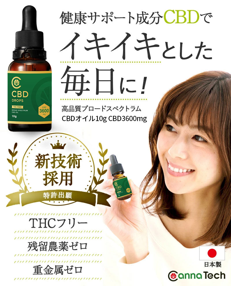ブロードスペクトラムCBD オイル 36% CBD 3600mg 10g