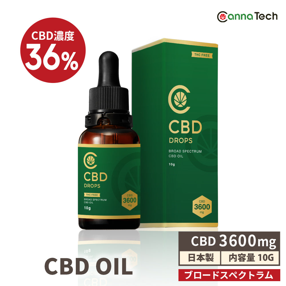ブロードスペクトラムCBD オイル 36% CBD 3600mg 10g