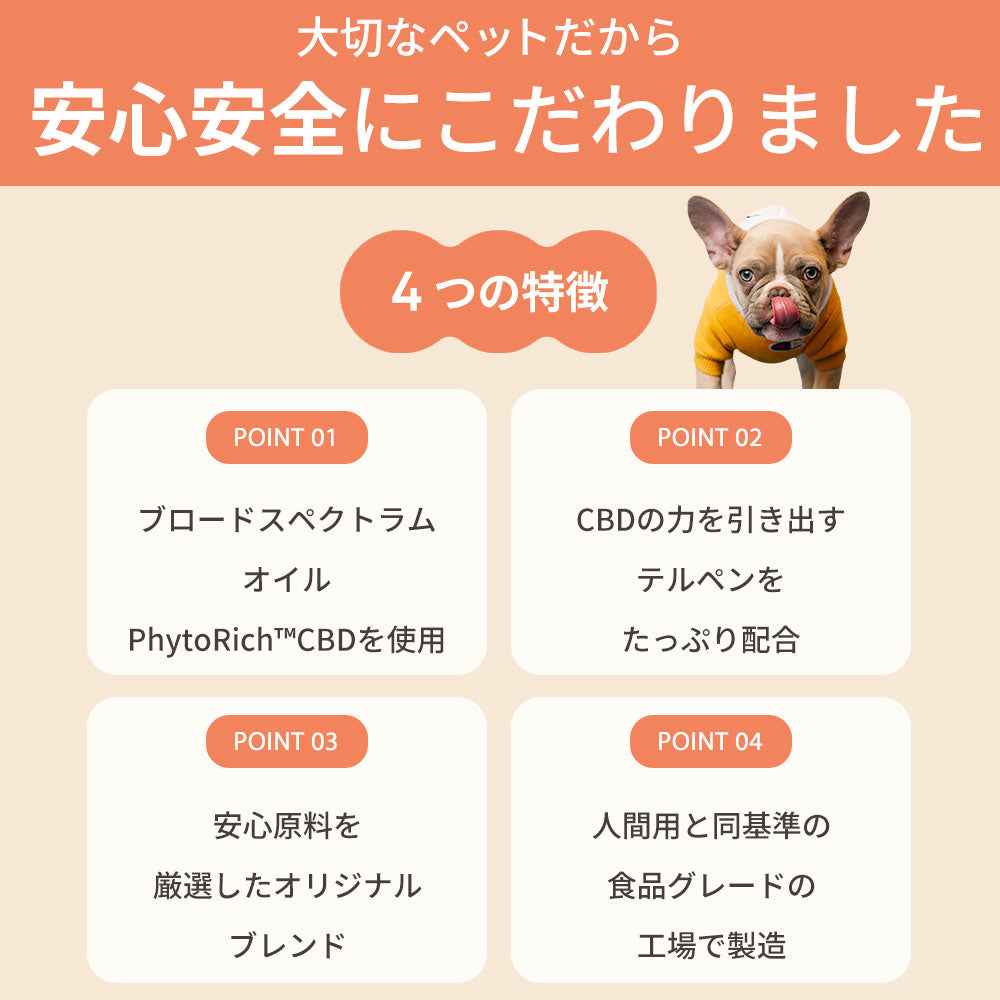 CBDオイル ペット用 10ml or 30ml 1.2% 小型犬 中型犬 用 CBD 120mg or CBD 360mg CannaTech CBD OIL for Pets Calm & Stress