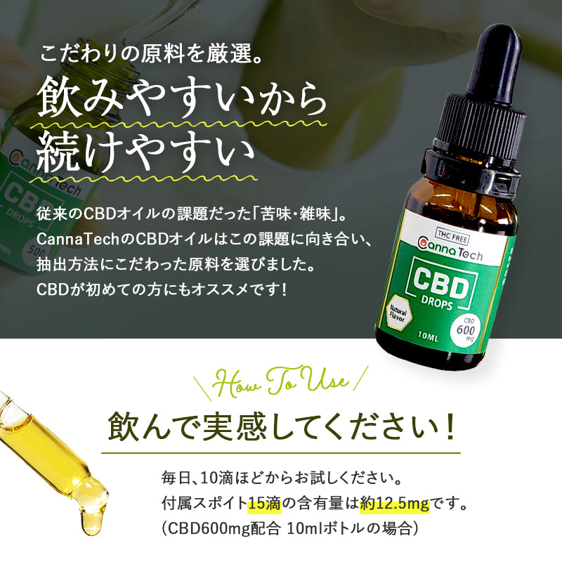 ブロードスペクトラムCBD オイル 6% CBD 600mg配合 10g