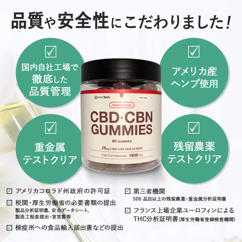 CBN + CBD グミ 60粒 (CBN:30mg CBD:5mg/1粒)