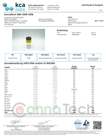 CBN リキッド 45% カートリッジ 1g  ( CBN 450mg )