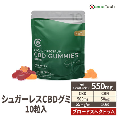 【シュガーレス】ブロードスペクトラムCBD グミ 10粒 55mg/1粒