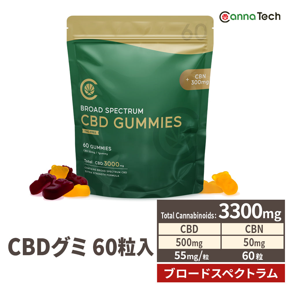 CannaTech 】ブロードスペクトラム CBD グミ 60粒 (40mg/1粒) – CannaTech 公式ストア