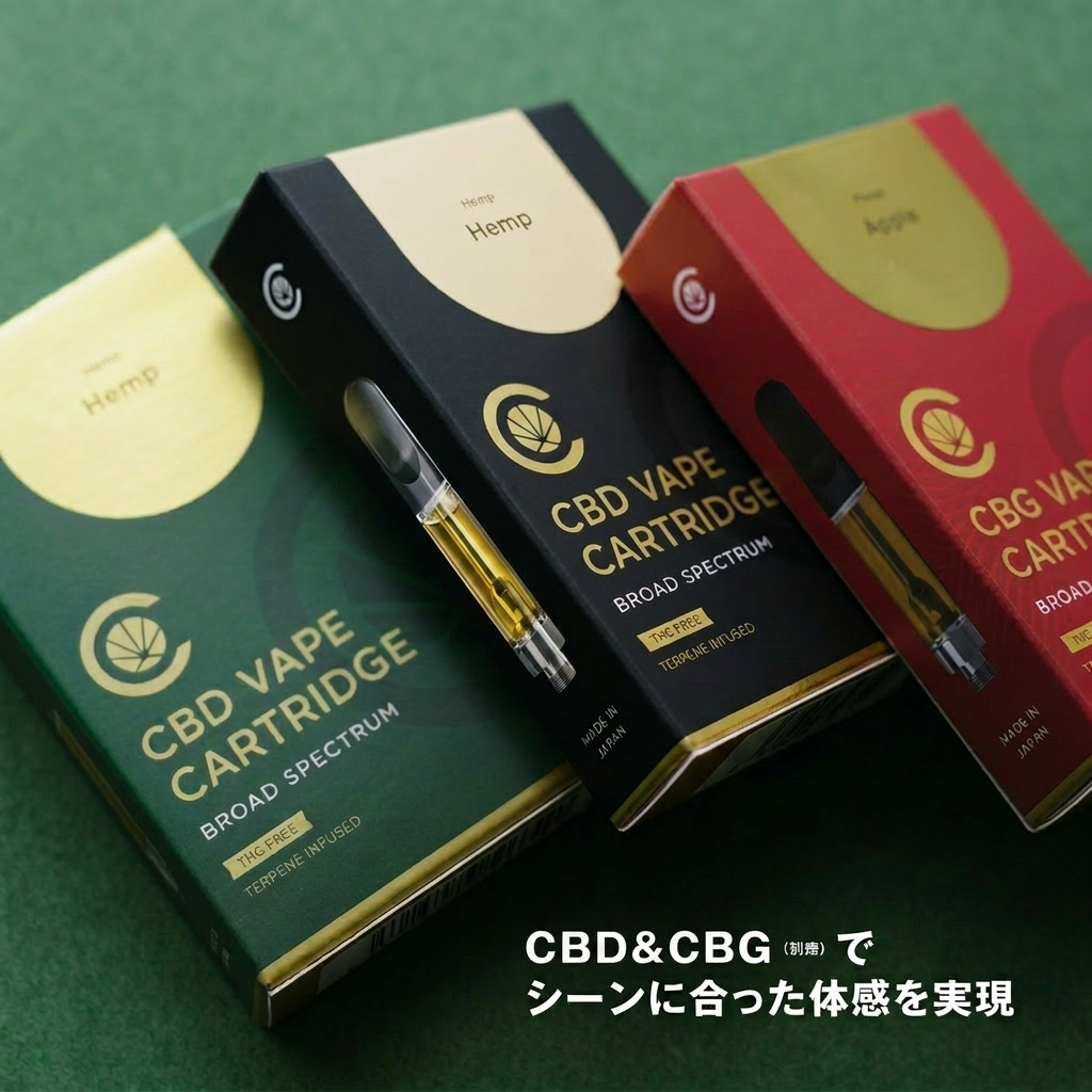 CBD リキッド 75％ or 50%カートリッジ 1g  ( CBD 400mg + CBG 350mg｜CBD 500mg )