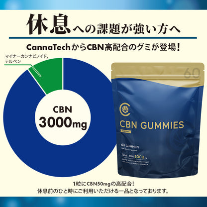 CBN グミ 60粒 CBN 3,000mg (CBN 50mg /粒) ブロードスペクトラムCBN配合