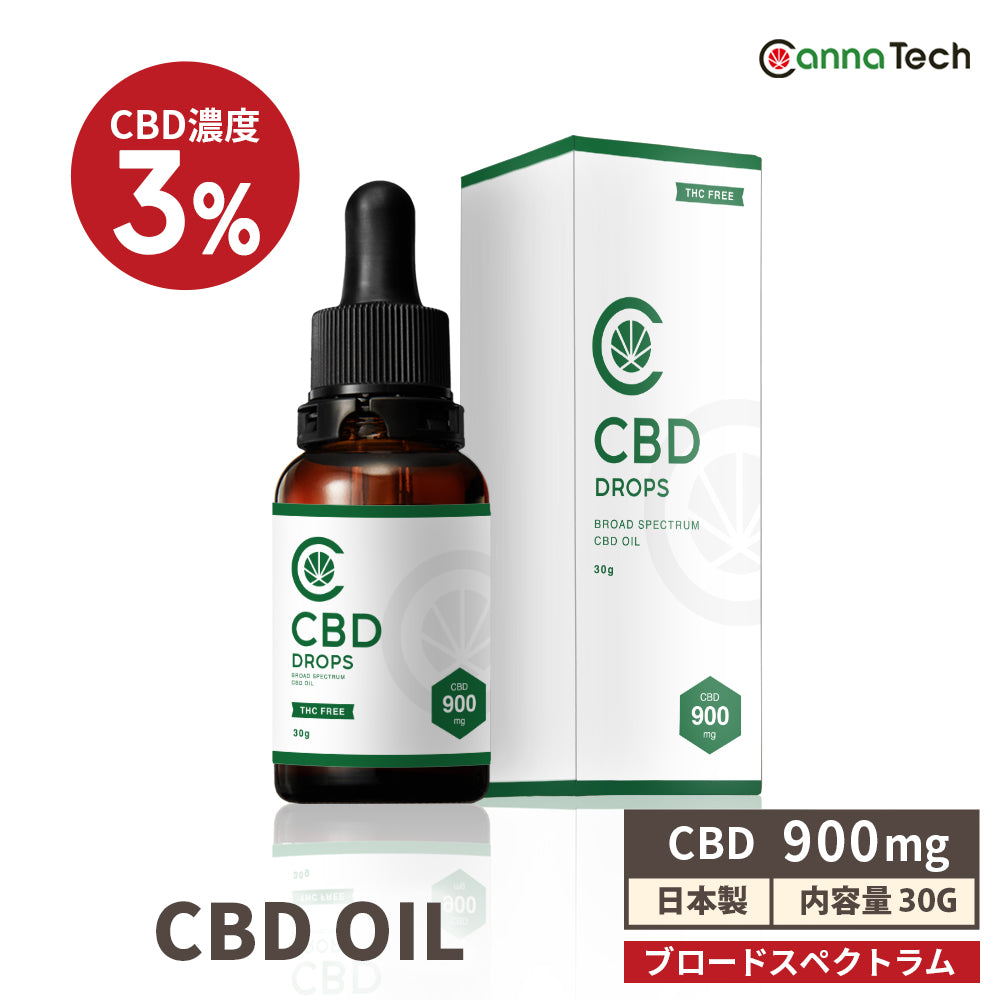 ブロードスペクトラムCBD オイル 3% CBD 900mg 30g – CannaTech 公式ストア