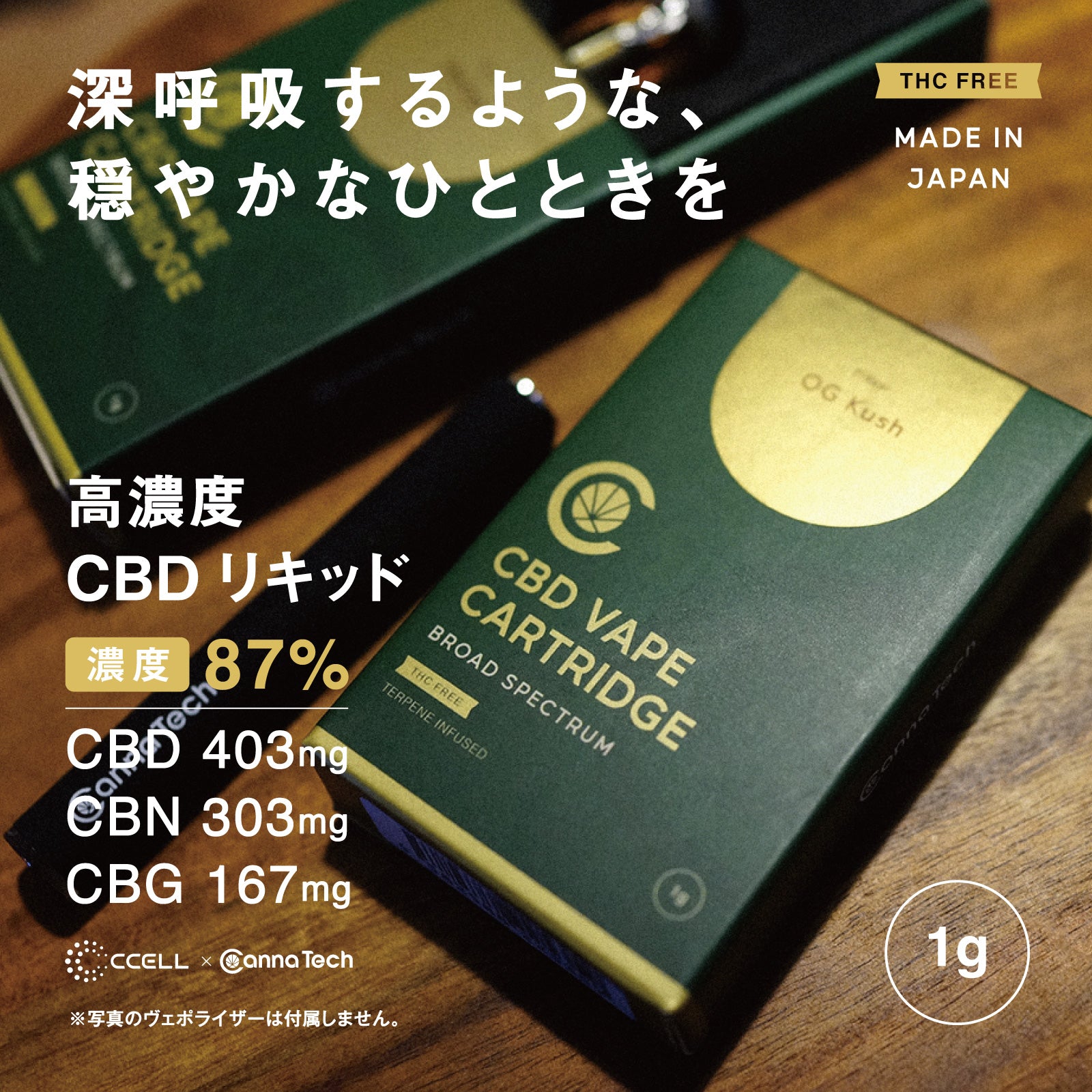 CBD リキッド 87% カートリッジ 1g 新ブロードスペクトラム – CannaTech 公式ストア