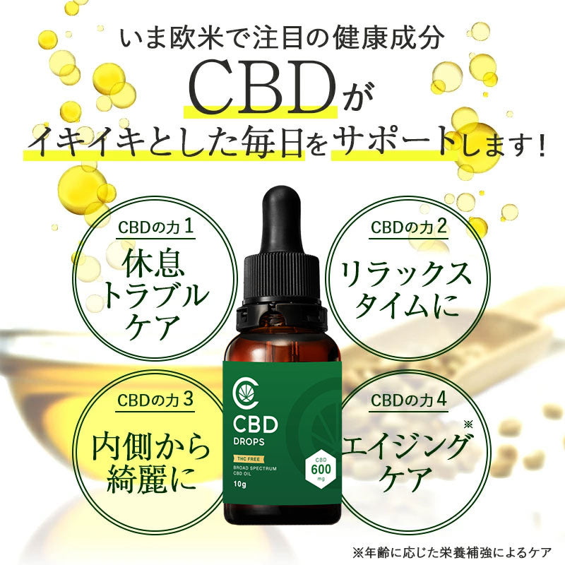 ブロードスペクトラムCBD オイル 6% CBD 600mg配合 10g